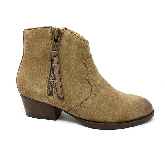 Bussola Alameda Silk Suede Fossil Double Zip Ankle Boots - Picture 1 of 7